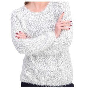 Chunky Knit Sweater Buffalo David Bitton Fuzzy Eyelash Marled Sz M Cozycore